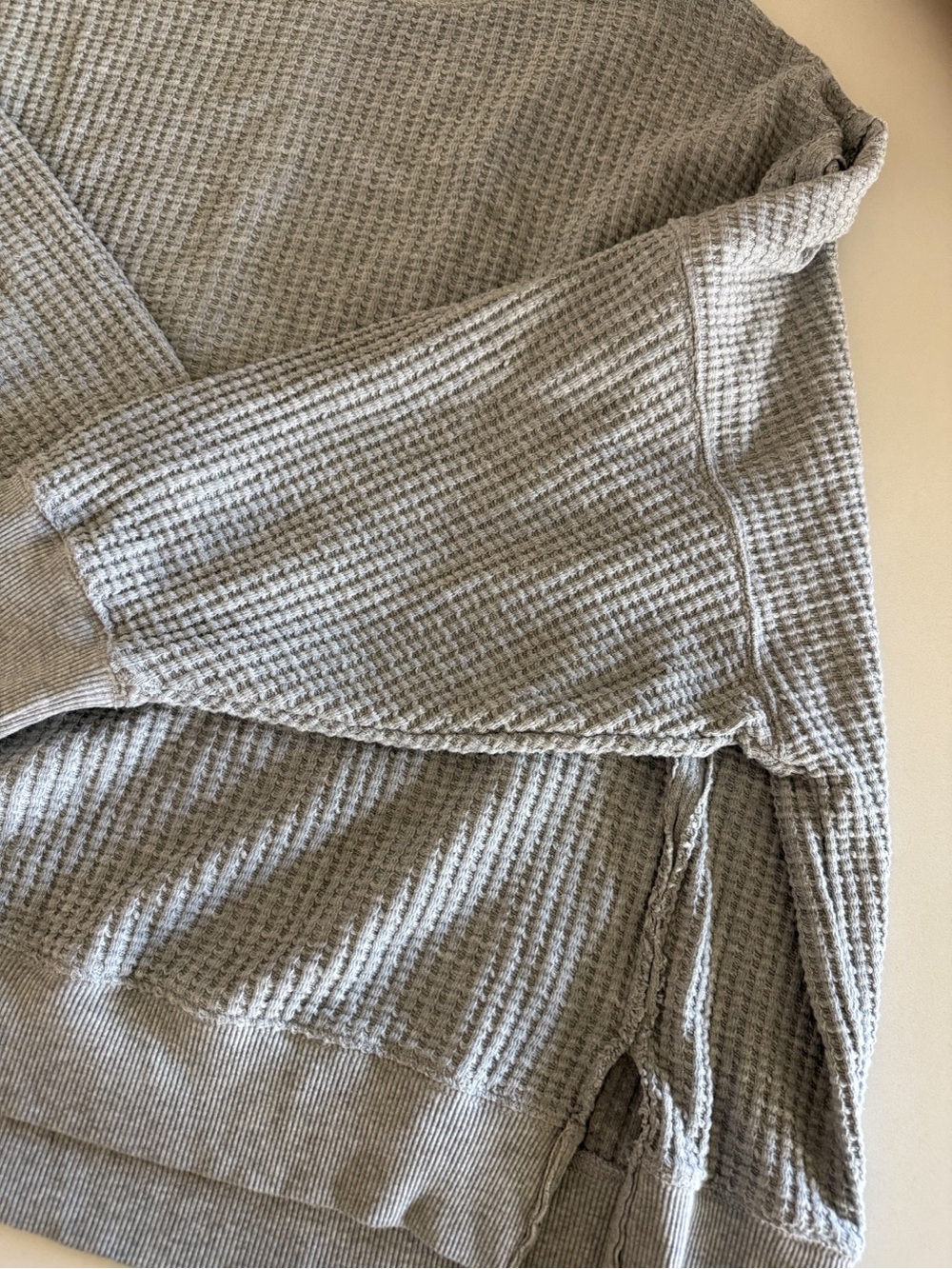 American Eagle Oversized Lightweight Waffle Sweatshirt
